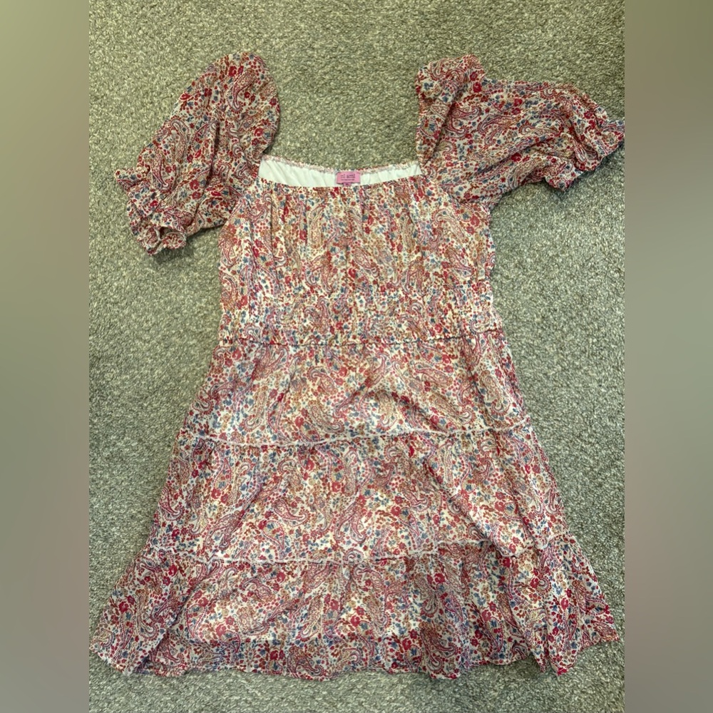 Francesca's Collections Pink Puff Sleeve Sundress